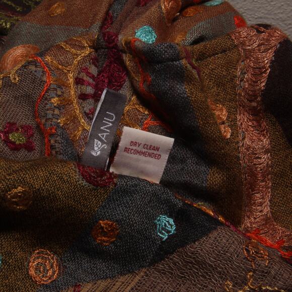 ANU Open Front Embroidered Vest Size XL Boho Cardigan Jacket - Picture 8 of 8